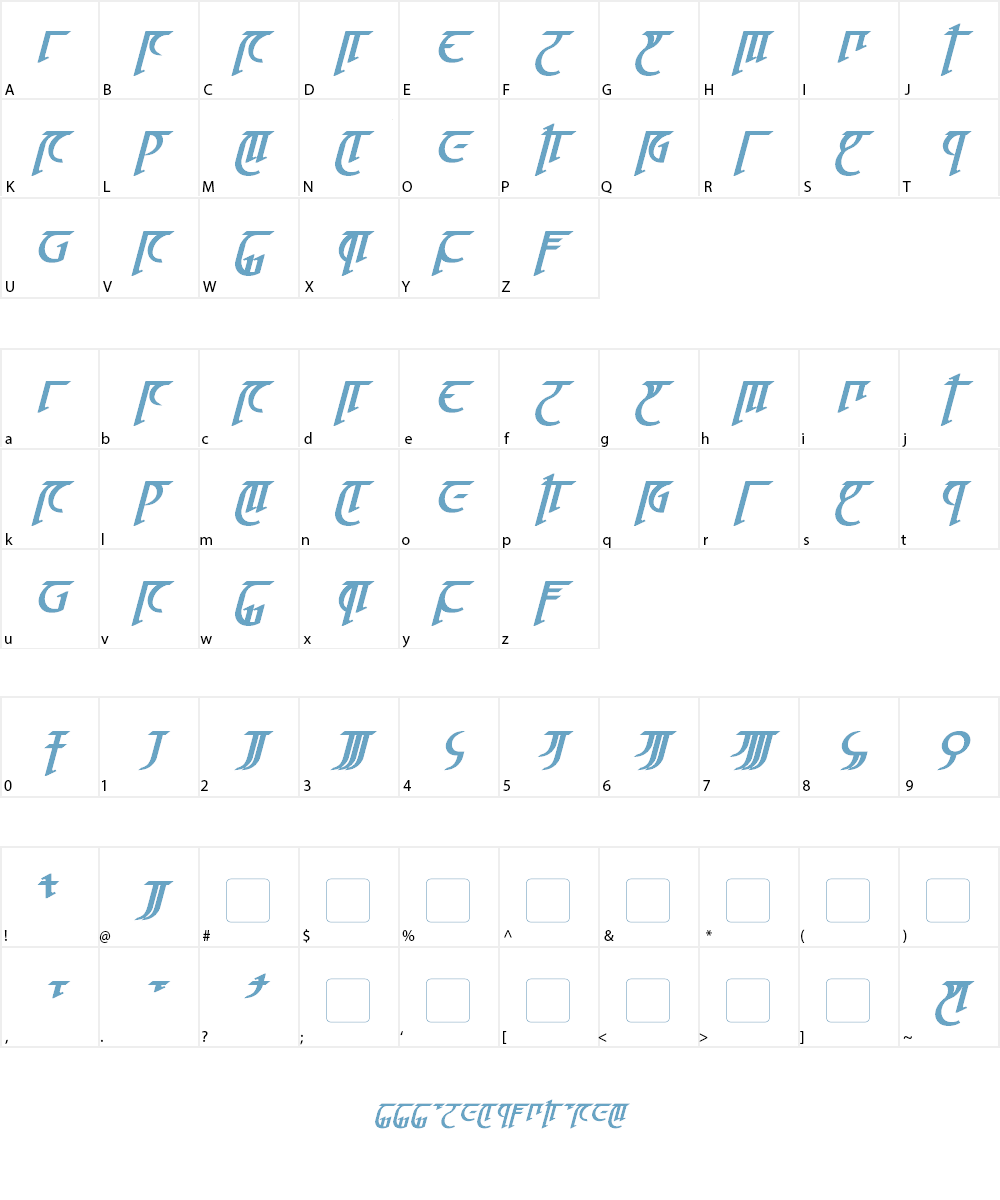 High Drowic Font Character
